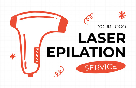 Laser Epilation Service Offer on White Business Card 85x55mm Design Template