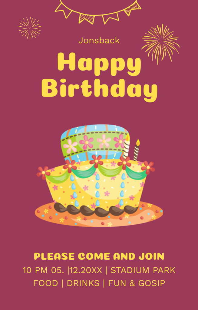 Platilla de diseño Come to Celebrate Birthday Invitation 4.6x7.2in