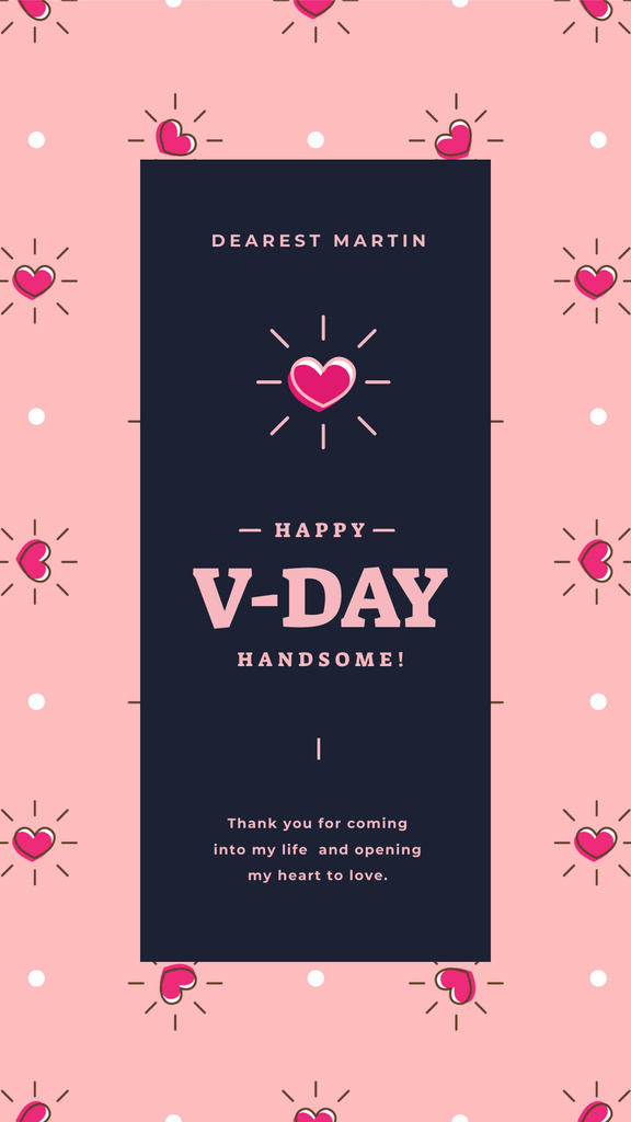 Modèle de visuel Valentine's Day card with tiny Pink Hearts - Instagram Story