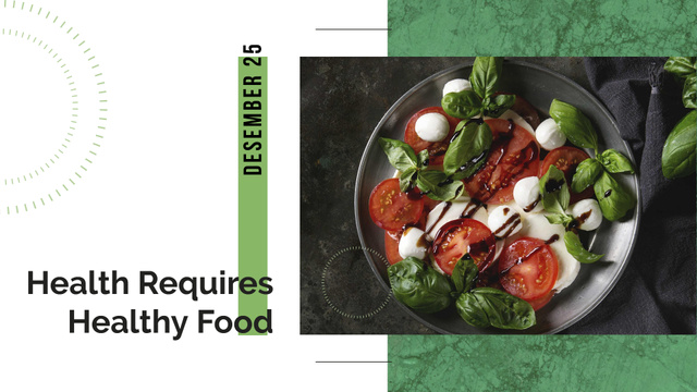 Healthy Italian caprese salad FB event cover tervezősablon