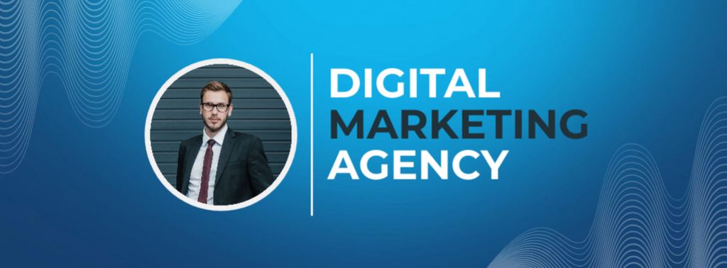 Designvorlage Businessman of Digital Marketing Agency für Facebook cover