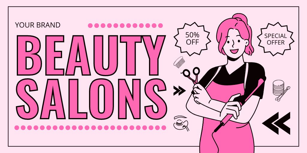 Ontwerpsjabloon van Twitter van Special Offer from Beauty Salon Professionals