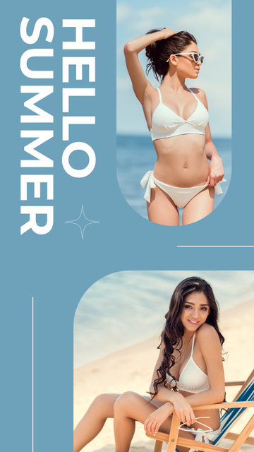 Template di design Woman in Swimsuit on Beach Instagram Story