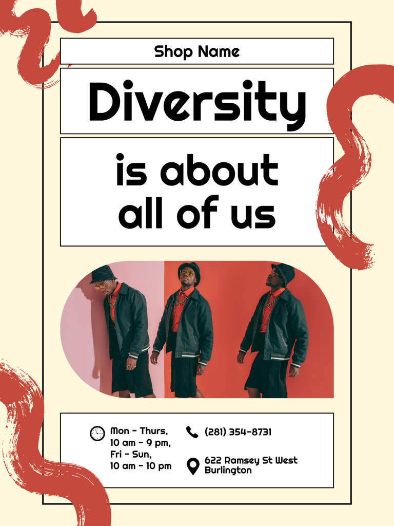 Plantilla de diseño de Offer of Diverse Clothing Poster US 