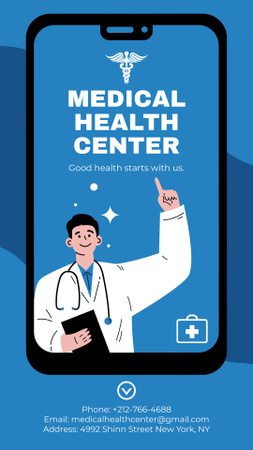 Designvorlage Anzeige von Medical Health Center für Instagram Story