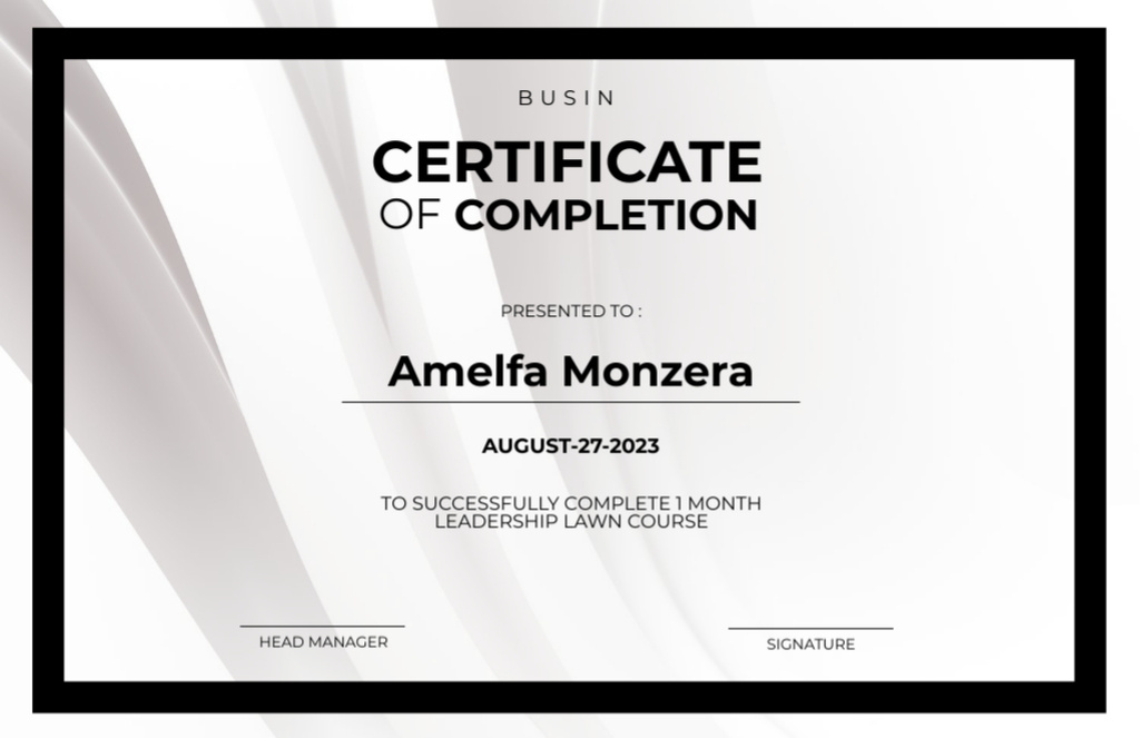 Szablon projektu Career Course Completion Award Certificate 5.5x8.5in