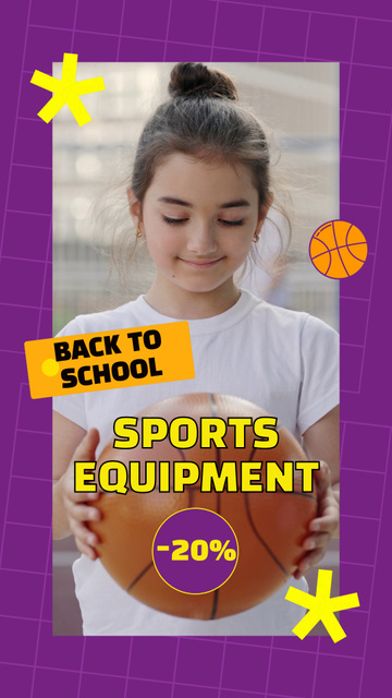 Designvorlage Sports Equipment For School With Discount Offer für TikTok Video