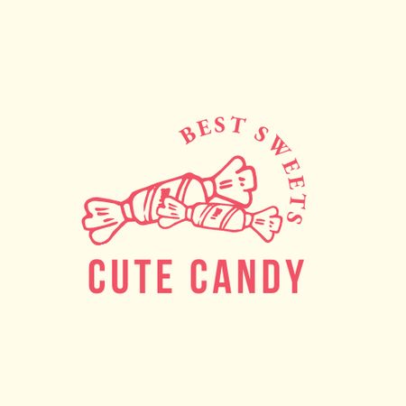 Candy Store with Yummy Sweets Logo Design Template