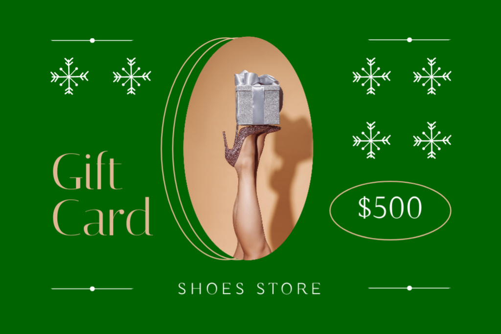 Shoes Store's Special Offer on New Year Gift Certificate – шаблон для дизайна