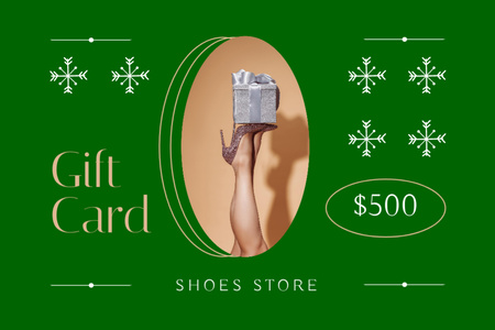 Shoes Store's Special Offer on New Year Gift Certificate Design Template