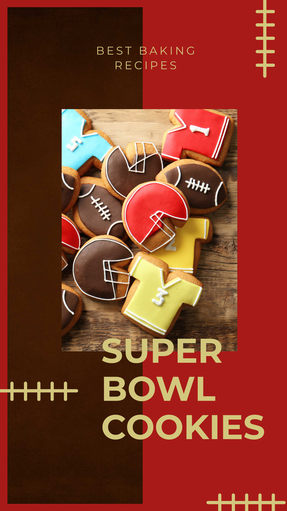 Cookies with American football attributes Instagram Story tervezősablon