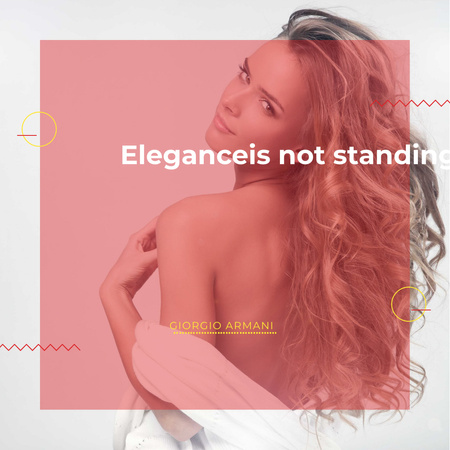 Citation about Elegance with Young Woman Instagram Design Template