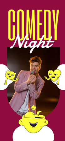 Komedi Gecesi Etkinliğinde performans sergileyen adam Snapchat Moment Filter Tasarım Şablonu