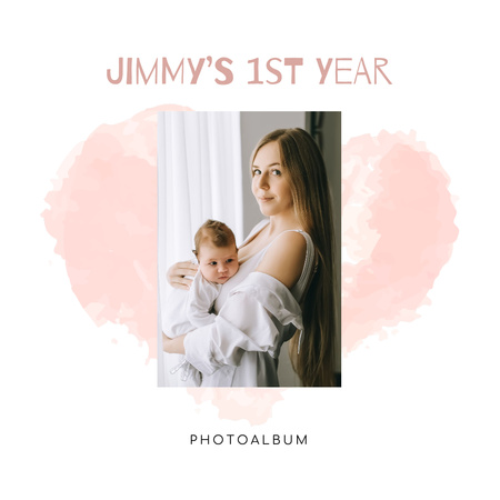 Candid Family with Baby Photo Book Design Template