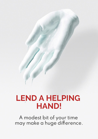 Inspirational Phrase with Helping Hand Poster Design Template