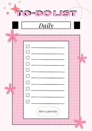 Designvorlage To Do Check List in Pink für Schedule Planner