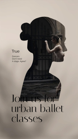Designvorlage Urban Ballet Classes Ad für Instagram Video Story