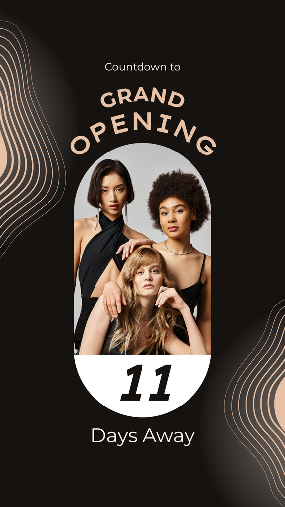 Modèle de visuel Grand Opening Promo with Young Stylish Women - Instagram Story