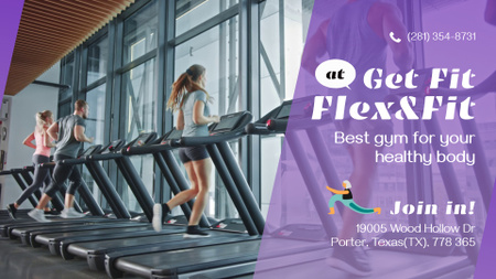 Spacious Gym With Treadmills Workouts Offer Full HD video Design Template
