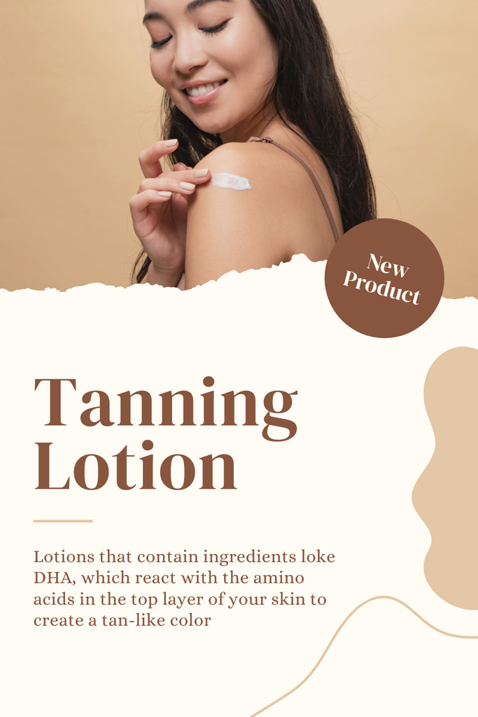 Designvorlage Tanning Lotion for Asian Skin für Pinterest