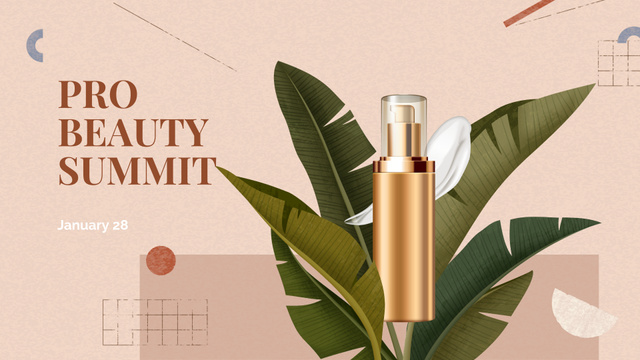 Ontwerpsjabloon van FB event cover van Skincare product for Beauty Summit