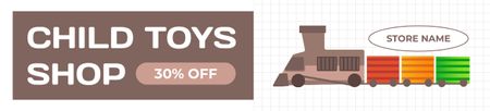 Discount at Children's Store with Train Illustration Ebay Store Billboard Design Template