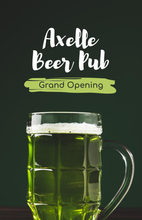 Pub Grand Opening Beer Splashing in Glass Flyer 5.5x8.5in Design Template