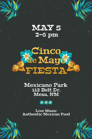 Welcome to Cinco de Mayo Fiesta Invitation 6x9in Design Template