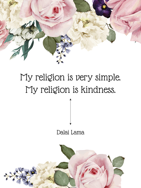Religion Inspirational quote with rose Poster US Tasarım Şablonu