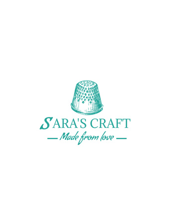 Sewing Craft Brand With Slogan T-Shirt Design Template