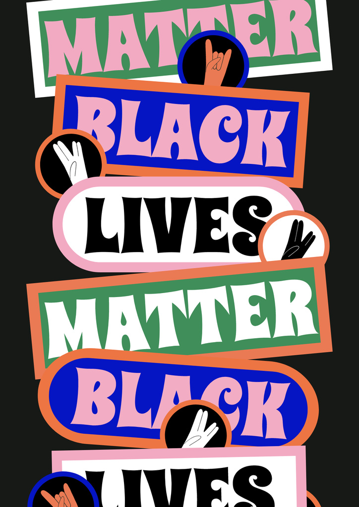 Black Lives Matter Phrases Posterデザインテンプレート