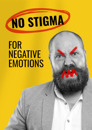 Plantilla de diseño de Social Issue Coverage with Angry Man Poster 