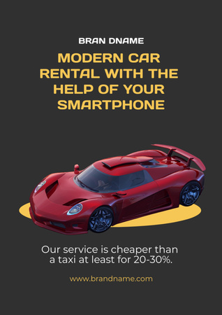 Advertisement for Car Hire Service Poster A3 – шаблон для дизайну
