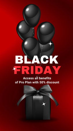 Platilla de diseño Black Friday Discounts For Digital Service With Gifts And Balloons TikTok Video