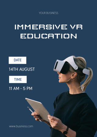 Virtual Education Ad Poster A3 Tasarım Şablonu