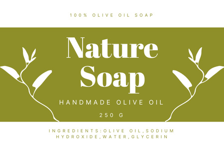 Natural Olive Soap Label Design Template