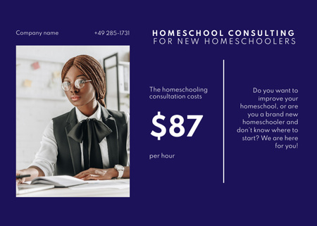Home Education Ad Flyer 5x7in Horizontal Design Template