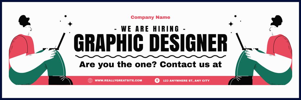 Designvorlage Graphic Designer Position Open for Application für Twitter