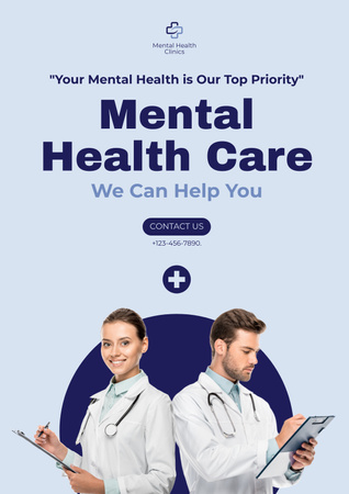 Services of Mental Healthcare Poster – шаблон для дизайну