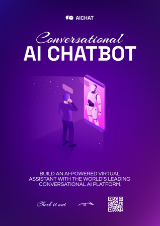 Designvorlage Online Chatbot Services für Poster A3