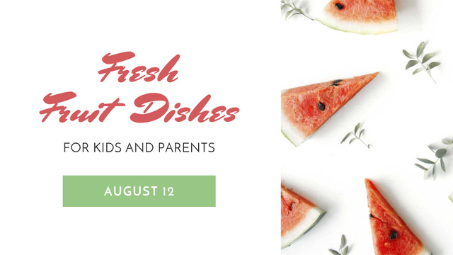 Fruit Dishes offer with Watermelon FB event cover Design Template