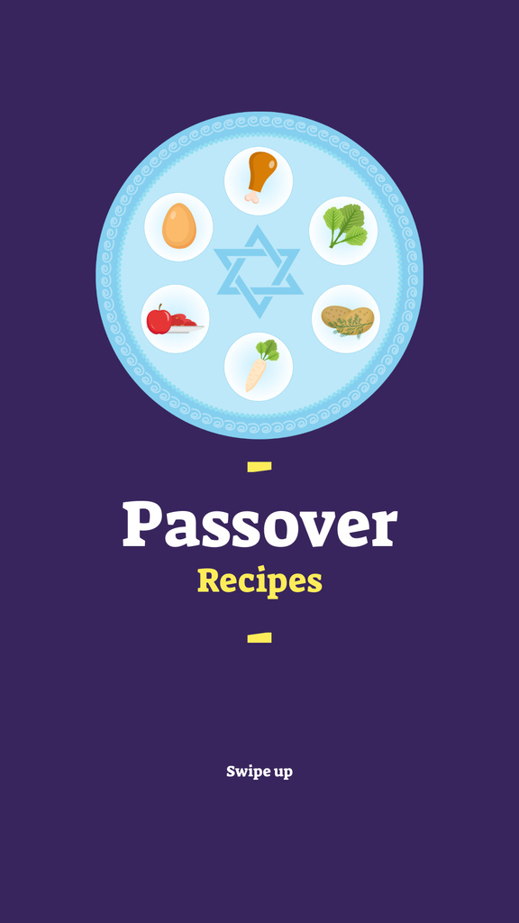 Passover Recipes Ad with Wine and Fruits Instagram Story Tasarım Şablonu
