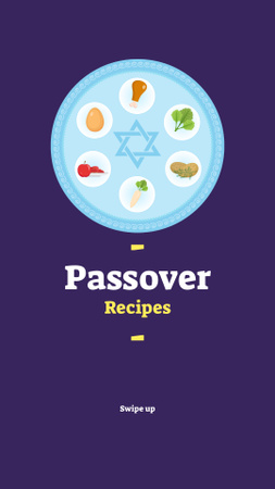 Passover Recipes Ad with Wine and Fruits Instagram Story Design Template