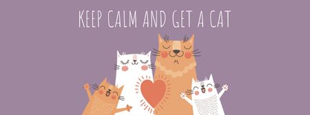 Platilla de diseño Pet Show ad with Cute Cats Facebook cover