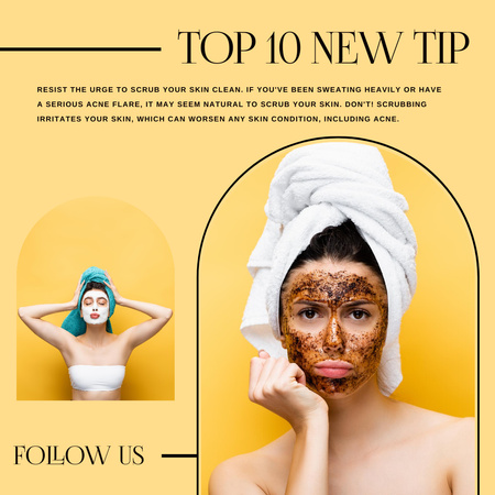Template di design consigli per la cura della pelle per il viso Instagram
