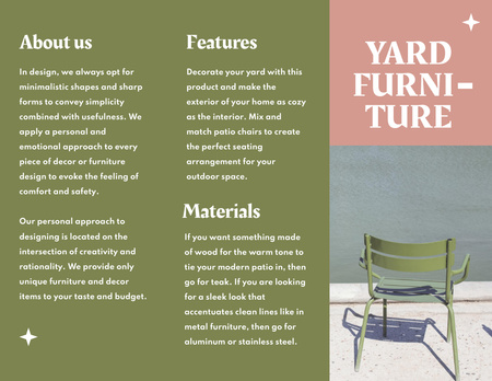 Yard Furniture Offer with Stylish Chairs Brochure 8.5x11in Z-fold Šablona návrhu