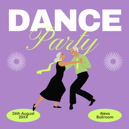 Designvorlage Alte Leute tanzen auf Party für Instagram