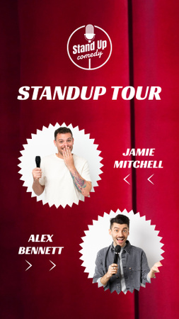 Professional Stand-Up Show Tour Program Announcement Instagram Video Story Design Template