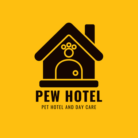 Pet Hotel Emblem Logo Design Template
