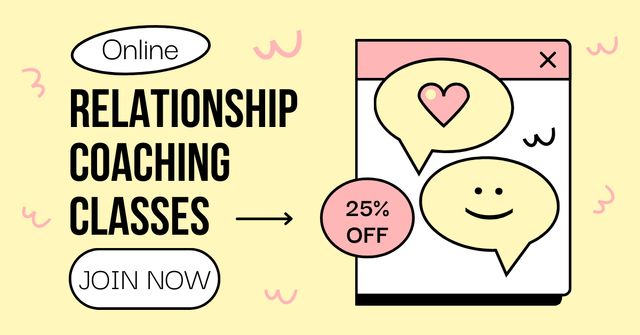 Relationship Lessons from Love Coach Facebook AD Modelo de Design